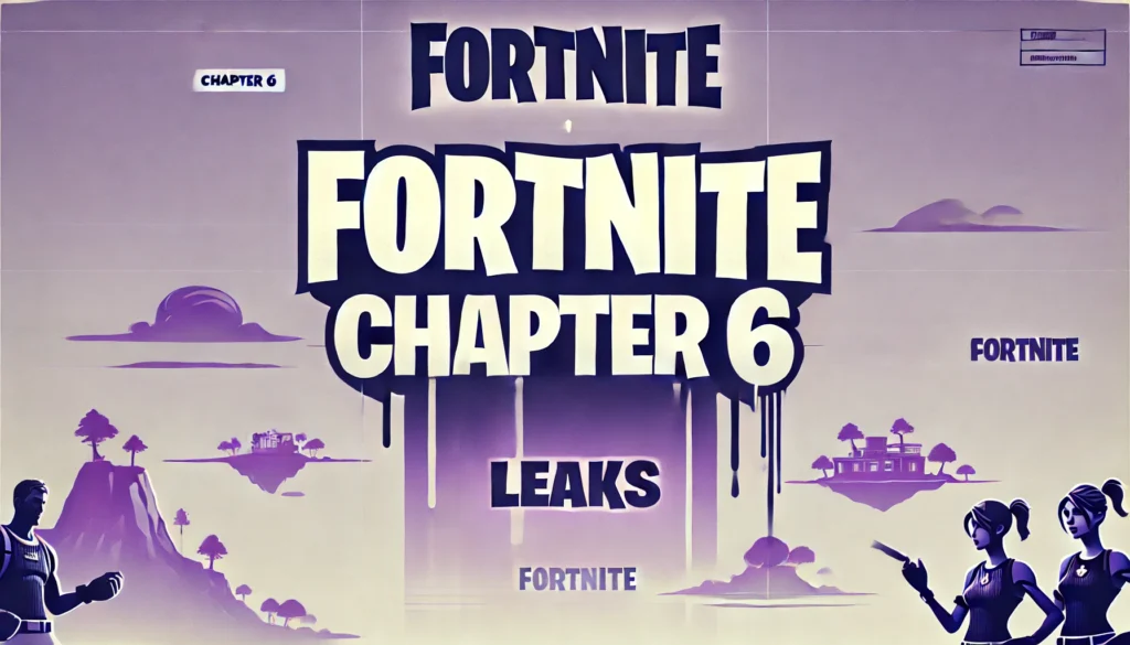 DALL·E 2024 11 25 12.32.15 A simple and clean design featuring the text Fortnite Chapter 6 and Leaks prominently displayed. The text is bold and dynamic with a Fortnite