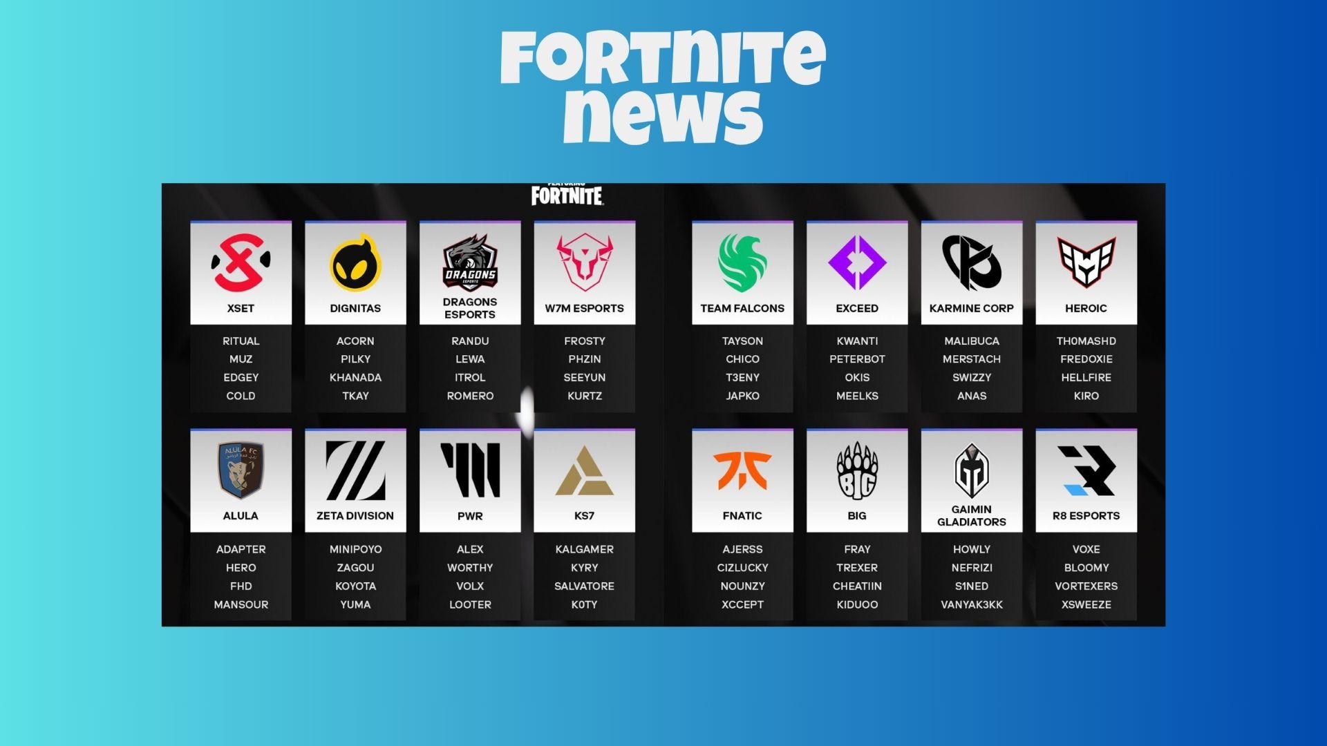 Fortnite teams 2024